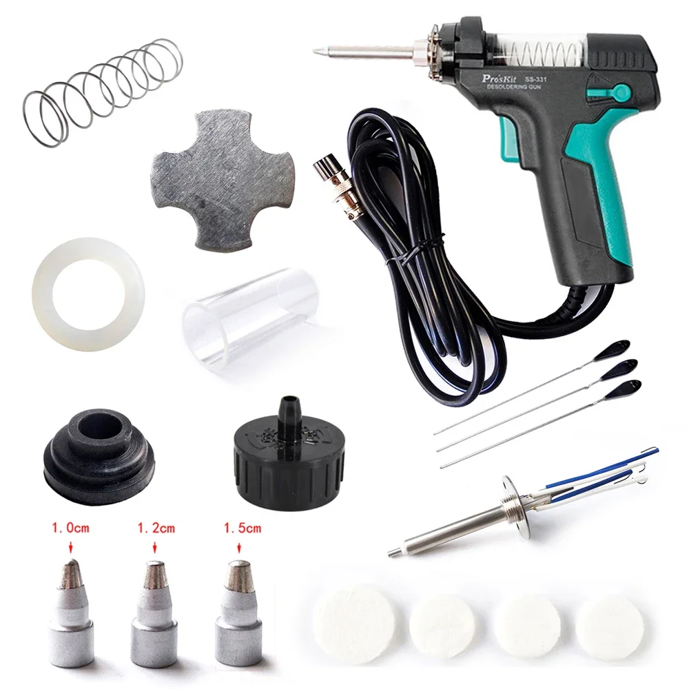 

Pro'sKit SS-331H Electric Desoldering Pump Accessories Separate Parts Fliter Sponge Nozzles Heater Handle Filter Pipe Sponge