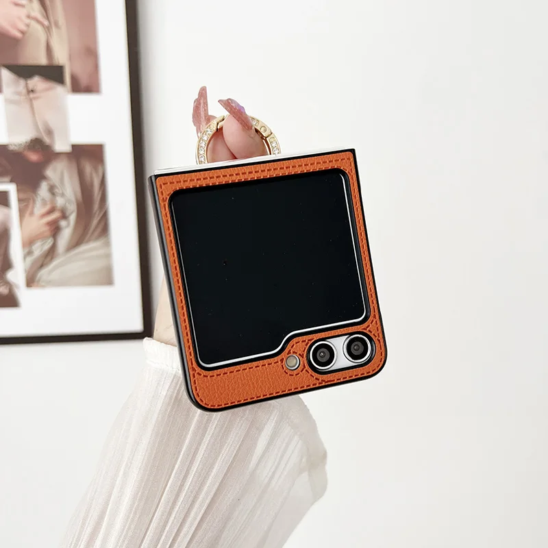 Custodia con anello gioiello per Samsung Galaxy Z Flip 6 Z Flip 5 Z Flip 4 3 2 1 Custodia antiurto per Flip 2 Cover posteriore z플립 6 케_voghion.com