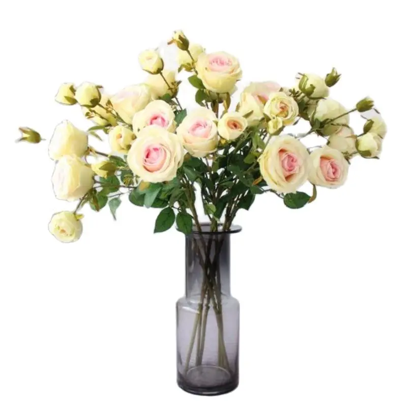 Искусственная Роза с длинным стержнем (6 головок/штука) имитация осенних роз