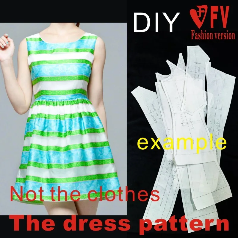 Dresses Sewing Pattern Template Cutting drawing Clothing DIY ((Not selling clothes)) BLQ-103