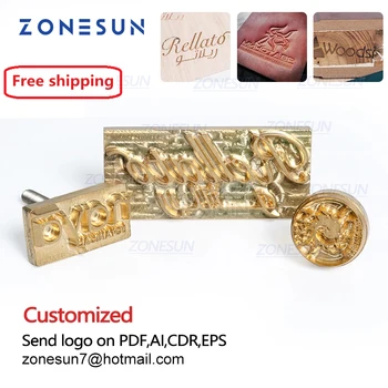 ZONESUN-엠보싱 가죽 금형, 목재 맞춤 로고 금속 스탬프 열 프레스 도구 브랜딩 철 엠보싱 금형