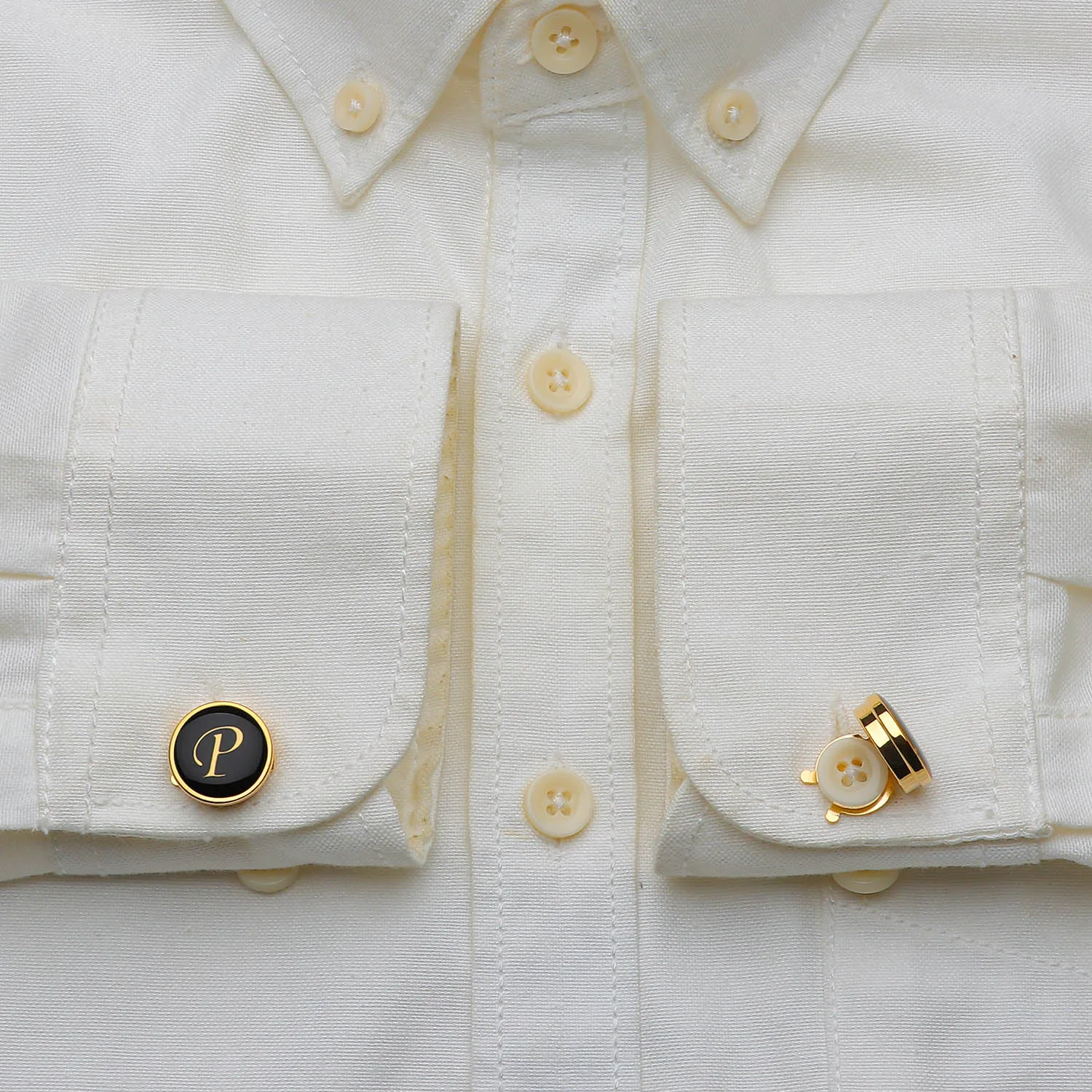 Button Covers 17mm Gold Tone Enamel for Men Personalized Initial Letter Dress Shirt Accessories Wedding Business Gifts