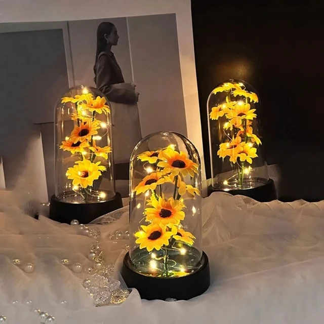Graduation season gift small sunflower plastic set Mother\'s Day send wife send mother Valentine\'s Day eternal flower gift Birthd 3