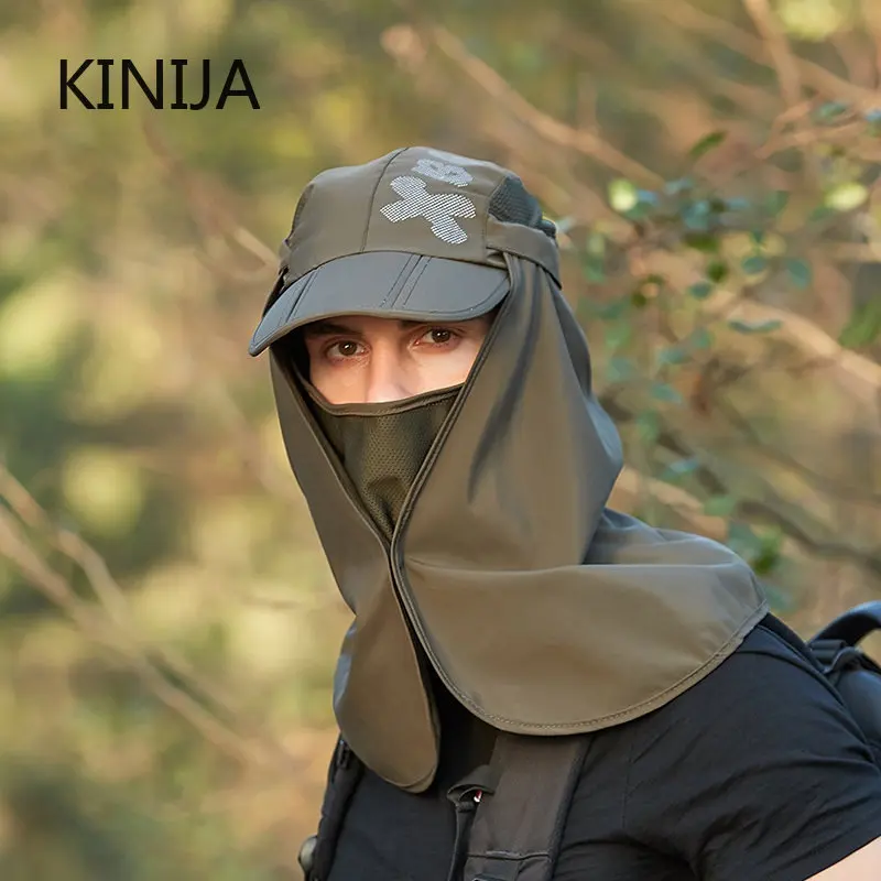 Sun Hat Foldable Quick Drying Waterproof 360&deg; Visor UV Protection Baseball Cap Men Shawl Women Dual Use Fishing Hiking Cap