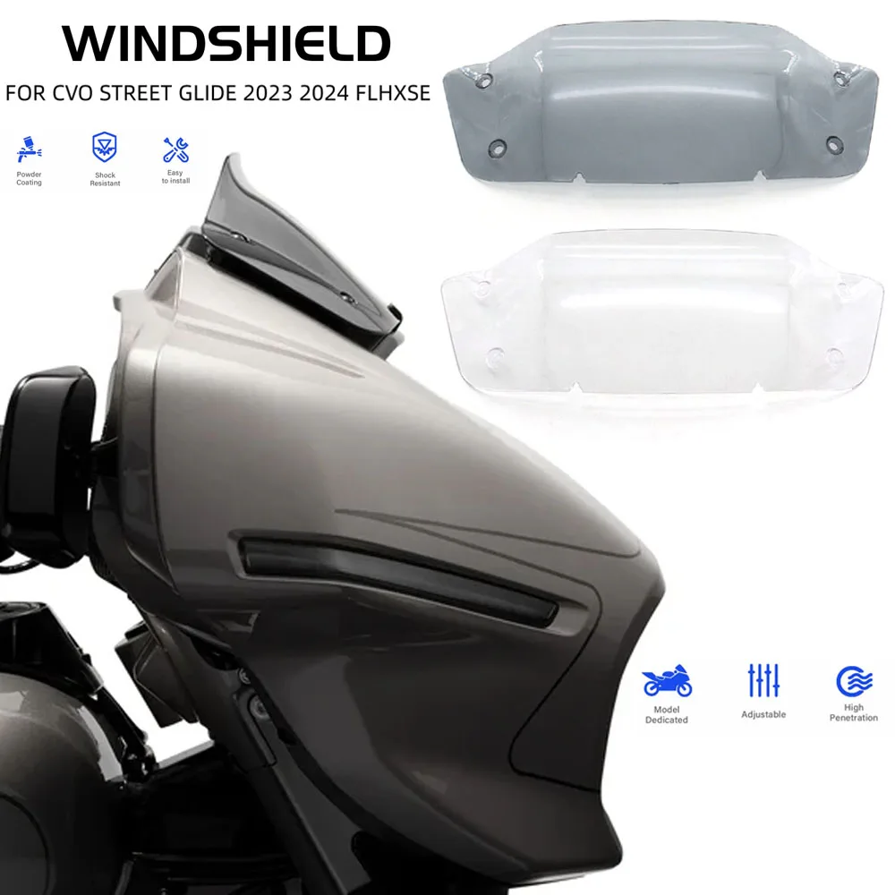 

For Harley CVO Street Glide 2023 2024 FLHXSE models NEW Motorcycle Accessory Wind Splitter 5 in. Windshield Fairing Windscreen