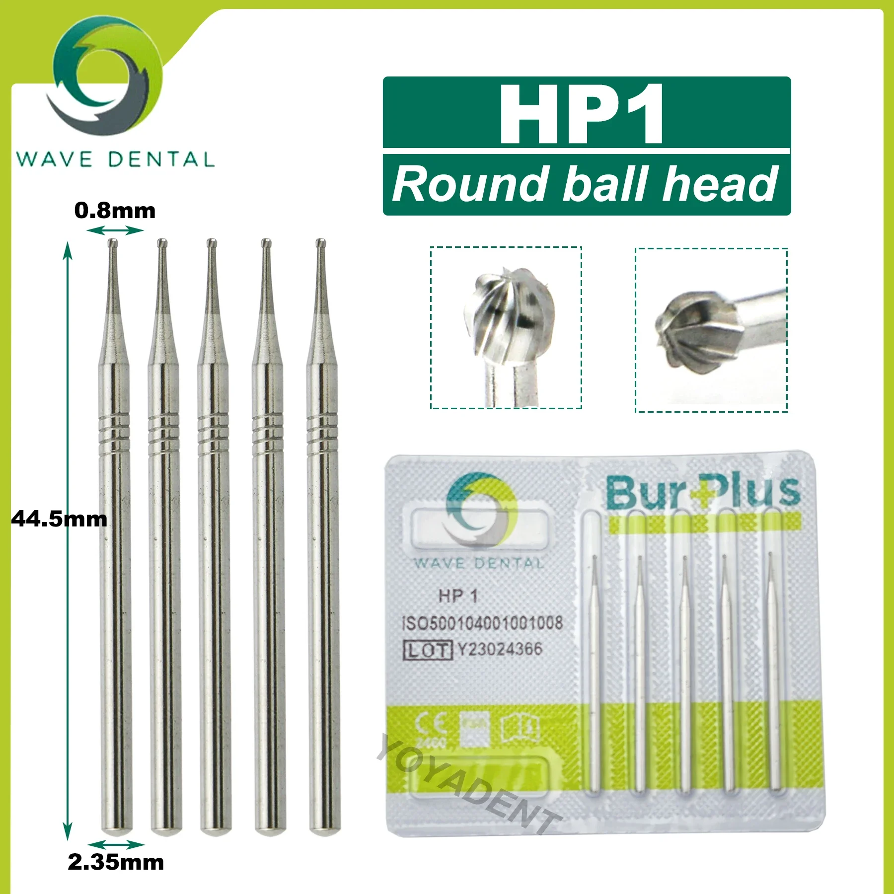 WAVE Tungsten Carbide Burs Drills Straight Nose Cone Low Speed Bur HP 5Pcs/Pack 5