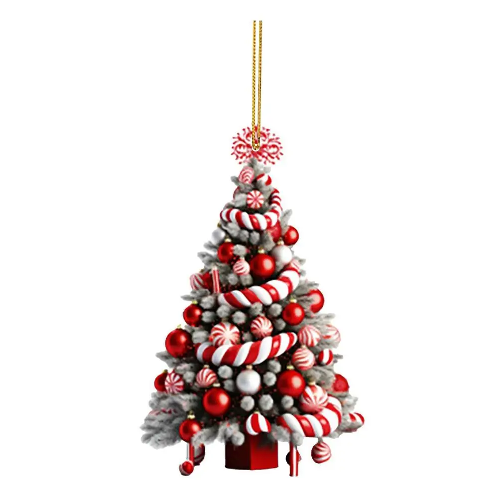 Acrylic Pet-Themed Christmas Tree Hanging Ornament - Festive 2D Design