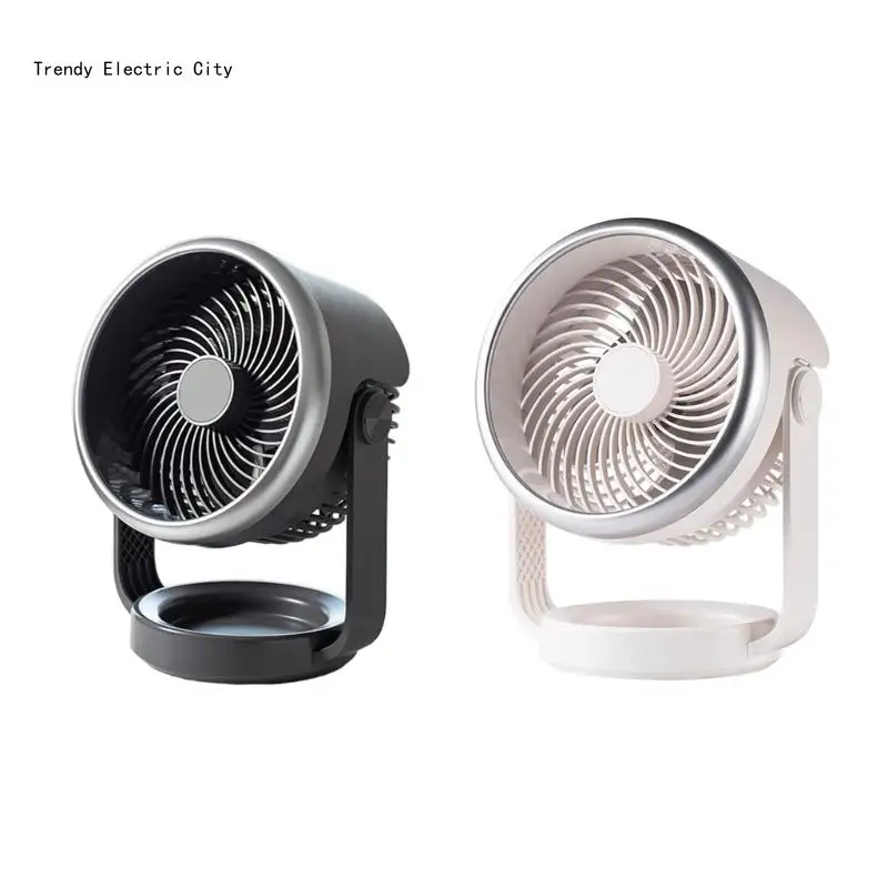 

R9CD Desk Fan Air Circulators Portable Table Fan Quiet Operating Fan For Bedroom Electric Rechargeable Desktop Fan 4 Speed
