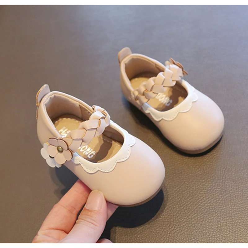 11-15cm New Born Baby Girls First Walkers Cute Ruffle Flower Toddler Girl Dress Shoes For Birthday Party Wedding Soft Kids Shoes
