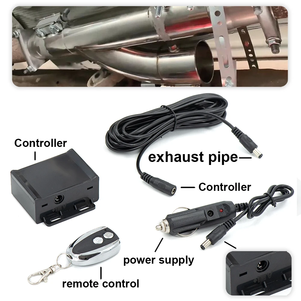 2 2.25 2.5 2.75 3 inch SS304 Heade Y Pipe cutout Electric Exhaust cutout Catback Down Pipe exhaust bypass valve remote button exhaust control valve exhaust pipe valve kit exhaust pipe valve