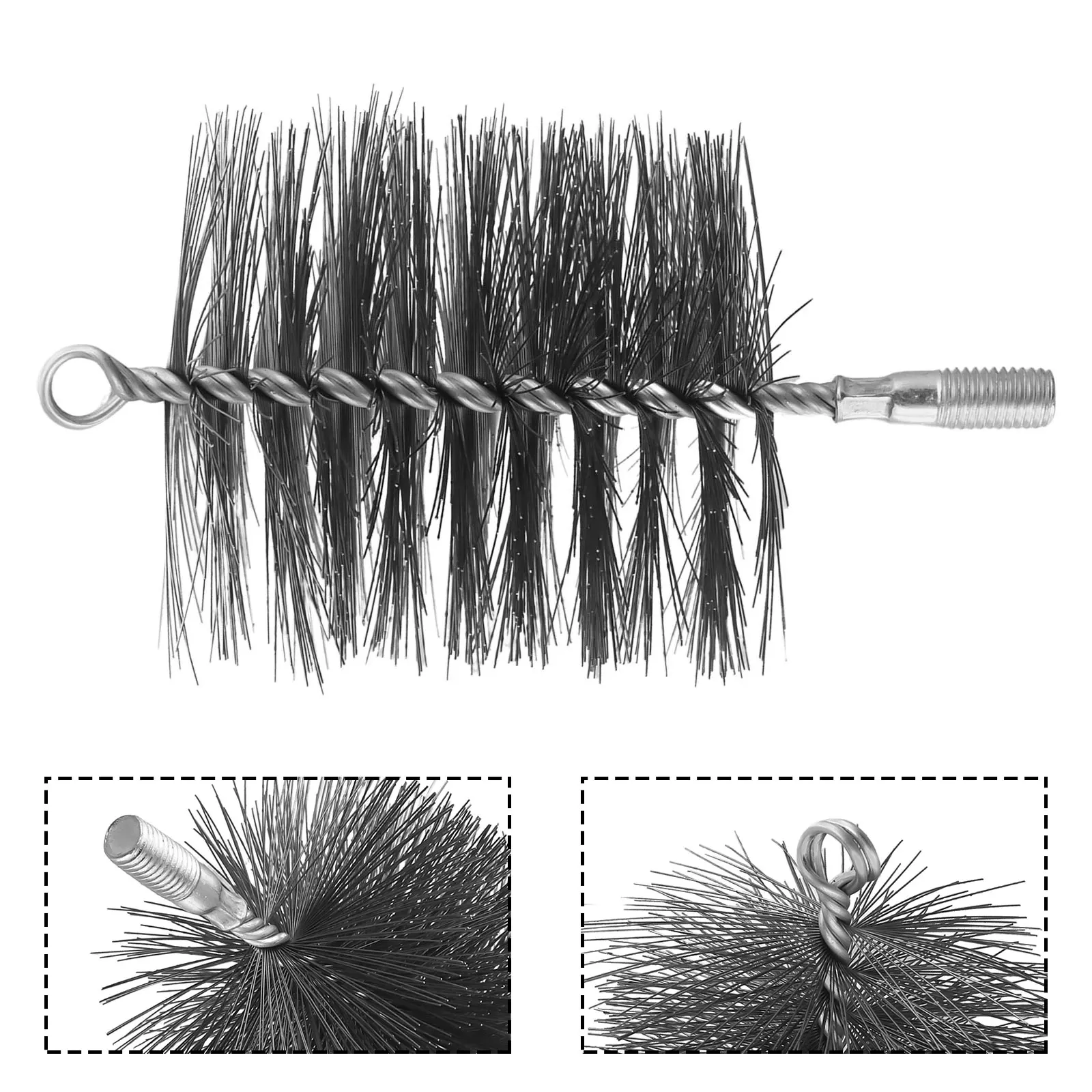 Chimney Brush Cleaning Brush Round Flexible Rods Steel Wire Fireplace Flue Pipe Rust Dryer Vent Cleaner Head Kit
