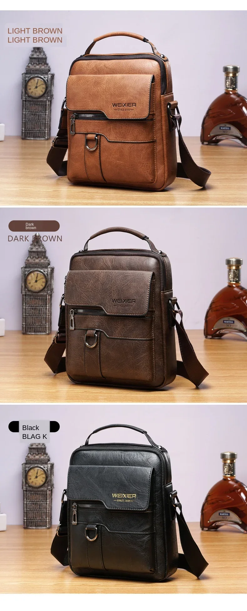 Men's Leather Crossbody Sling Bag - Stylish & Durable