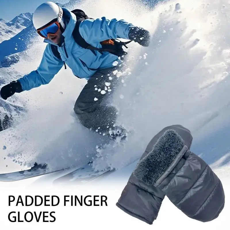 Winter Ski Mittens Women's Puff Down Mittens Womens Puff Down Waterproof Gloves Snowboarding Women's Cold Weather Mittens Winter 6