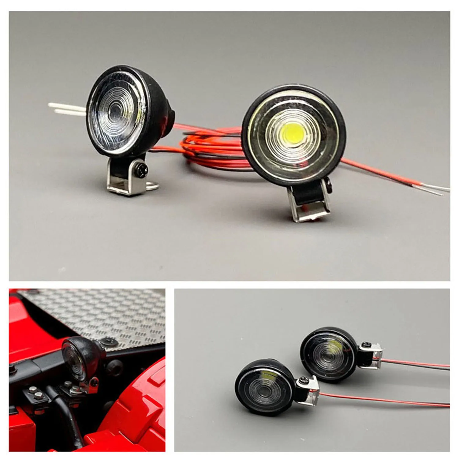 2,2V-3V LED-Scheinwerfer aus Kunststoff für Spielzeug 1/10 Crawler Auto Geländefahrzeuge DIY TAMIYA 1/14 RC Traktor LKW Modellbau – Detail 2