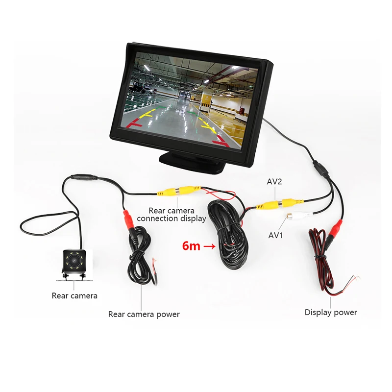 4.3 Polegada instrumento hd desktop display do carro invertendo imagem 12v display opcional desktop ou dobrável display carro dvd - Imagem 6