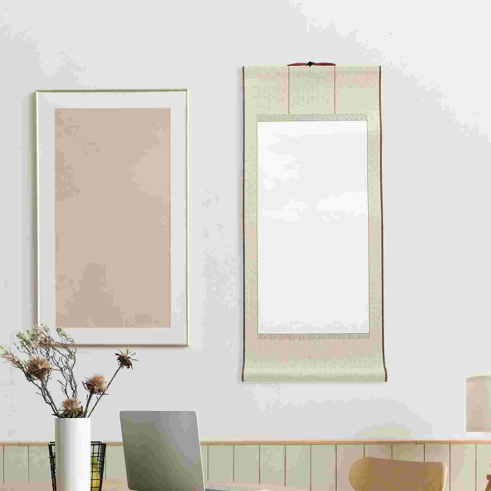 

Hanging Calligraphy Drawing Scrolls Paper Blank Scroll Chinese Calligraphy Paper for Drawing Daily Calligraphy Painting