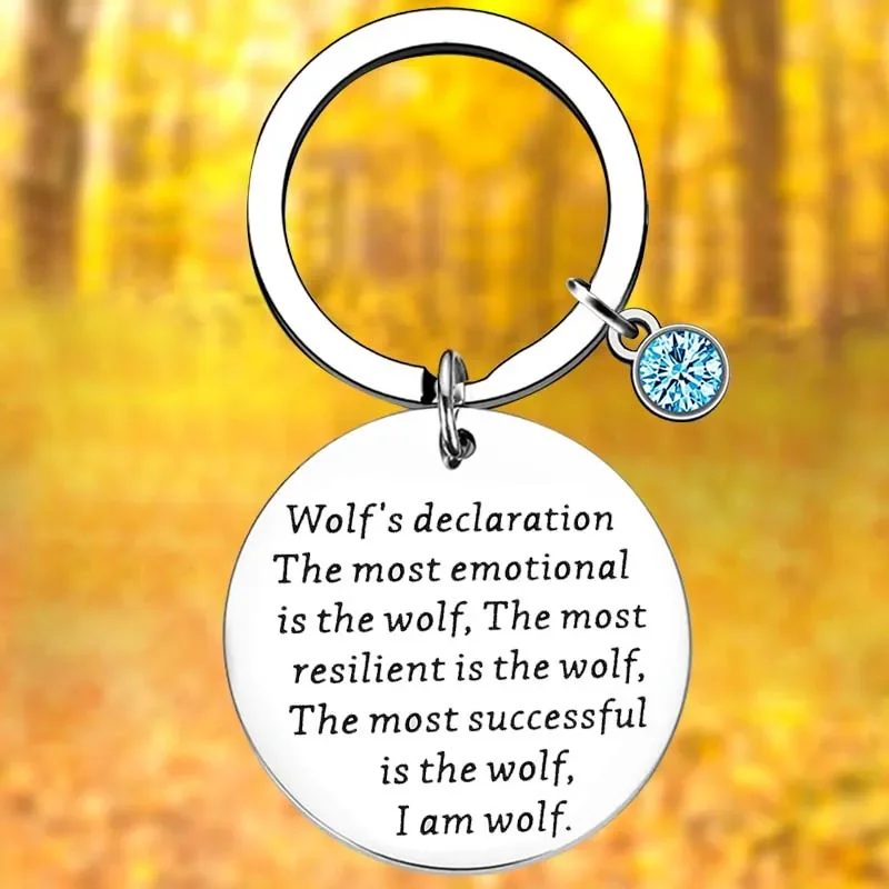 

Wolf Keychain Animal Wolf 's Declaration Wolfs Spirit Key Chain Pendant Jewelry Wolf Fans Lovers gift
