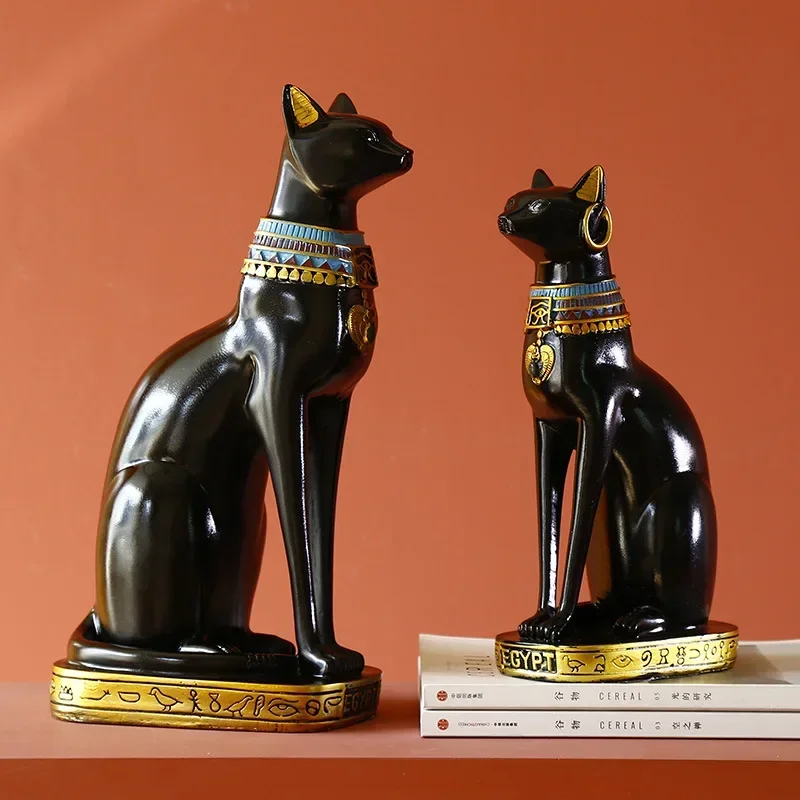 

Винтажная скульптура египетская искусственная богиня Bastet Статуэтка кот Бог Статуэтка Гостиная Офис стол украшение домашний декор