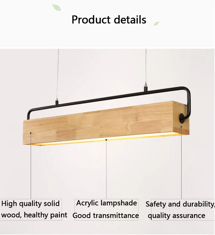 Nordic Wooden LED Pendant Light - Image 7