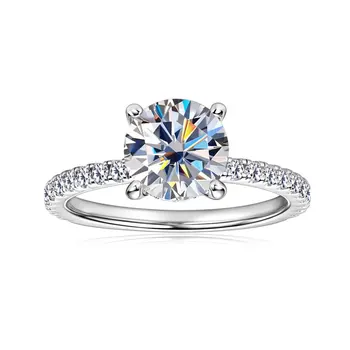 D Color Moissanite Wedding Ring for Women 925 Sterling Silver GRA Certified Engagement Rings Eternity Band Jewelry Gift 4