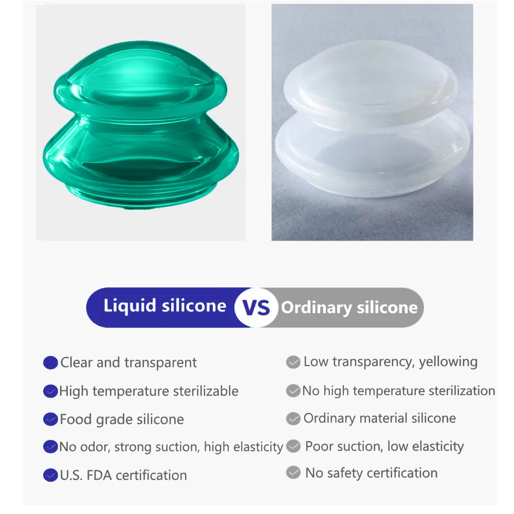Silicone Suction Cup Vacuum Massage Anti-Cellulite Body Slimming Cupping Therapy Set Gua Sha Skin Lifting Physiotherapy Massager 5