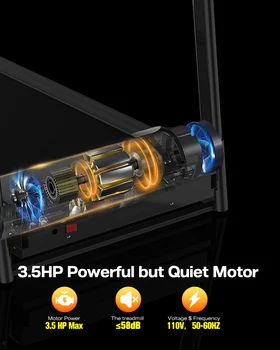 Foldable Electric Treadmill with Incline - 3.5HP Motor, Handrail Speed Control, Pulse Monitor, 12 Training Programs, Max 330lbs 3