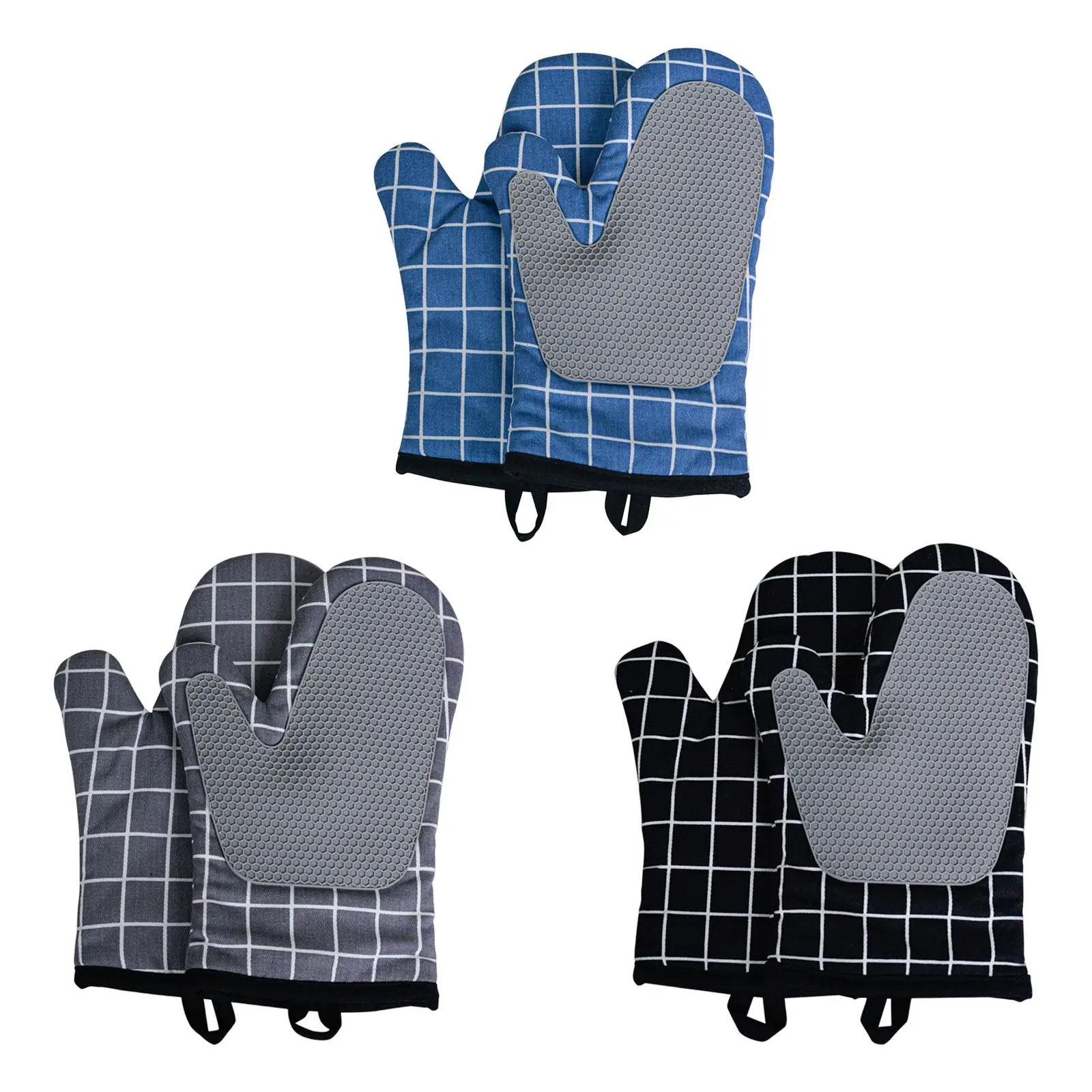 

Pot Holder Gloves Kitchen Gadgets Durable 18x28cm Anti Slip Silicone Oven Mitts for Microwave Camping Baking Cooking