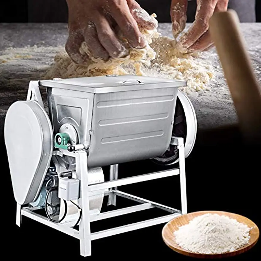 

30QT 110V Electric Commercial Double Speed Spiral Dough Mixer Flour Mixing Machine Kitchen Equipment 1.5KW 50 rpm US