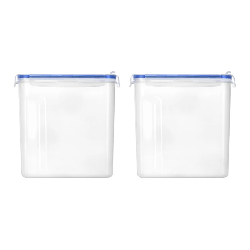 Wildone Set di contenitori per cereali, grandi, in plastica, senza BPA, ermetici, 4 l, per cereali, farina, zucchero, set da 6 pezzi, con 20 etichette e pennarelli, grigio