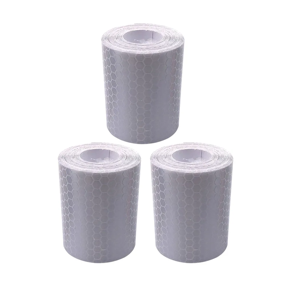 3Pcs 반사 테이프 프리미엄 폴리 에스터 접착제 러닝 안전 밴드 야간 라이딩 경고 스트립 빛나는 교통 안전 리본