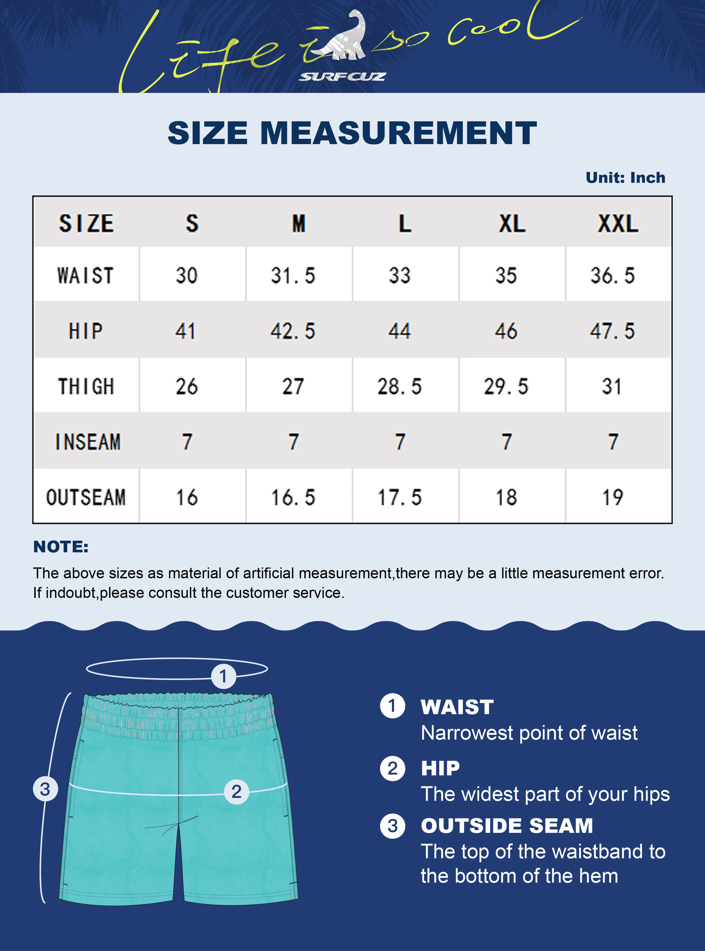 SURFCUZ Mens Swim Shorts with Mesh Lining Hawaiian Style Mens Swimwear Shorts Quick Dry Beach Board Shorts Swim Trunks for Men