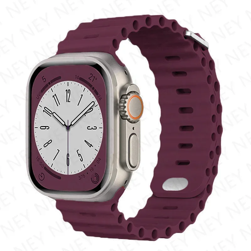 Sport Ocean Silicone Strap for Apple Watch - Premium Adjustable Band for All Sizes