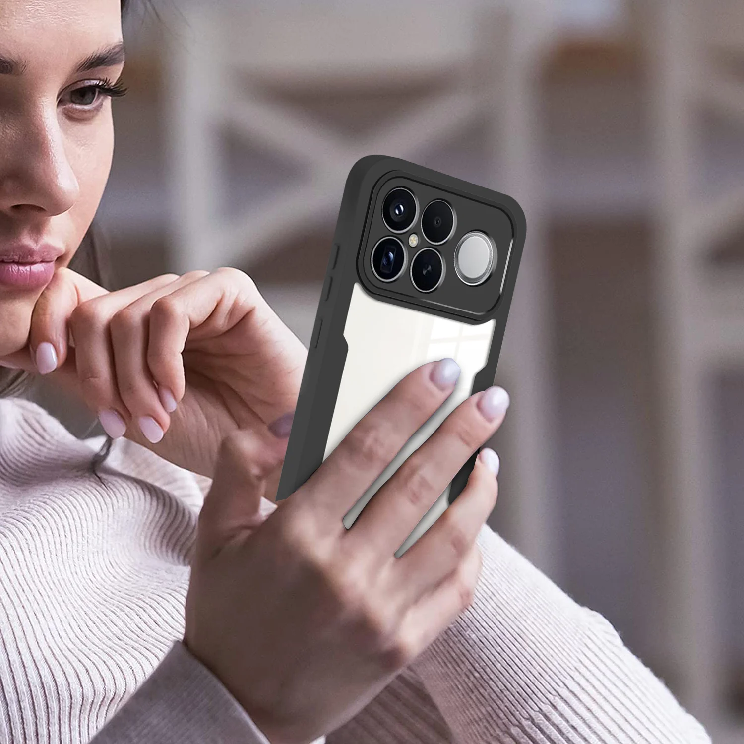 360° Full Coverage Transparent Screen Protector Case - Shockproof Phone Cover