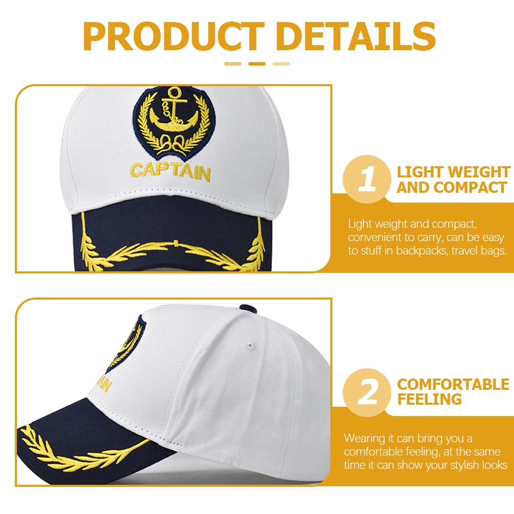 Adult Yacht Captain Baseball Hat Cotton Hat For Men Boating yacht captain hat,mens cotton hat