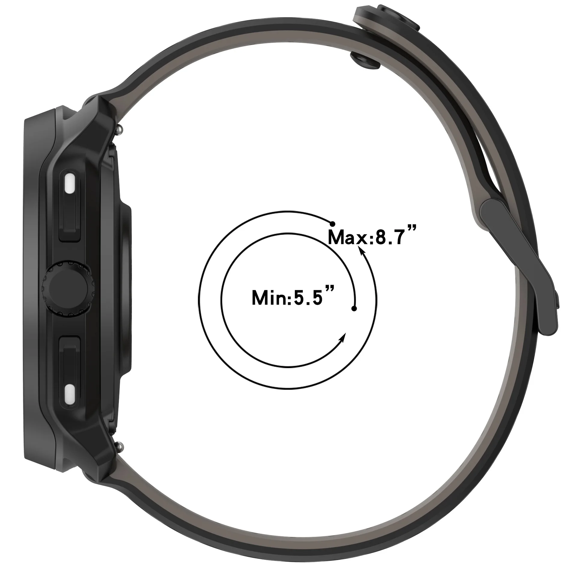 Stylish Two-Tone Silicone Replacement Band - 22mm Strap Bracelet