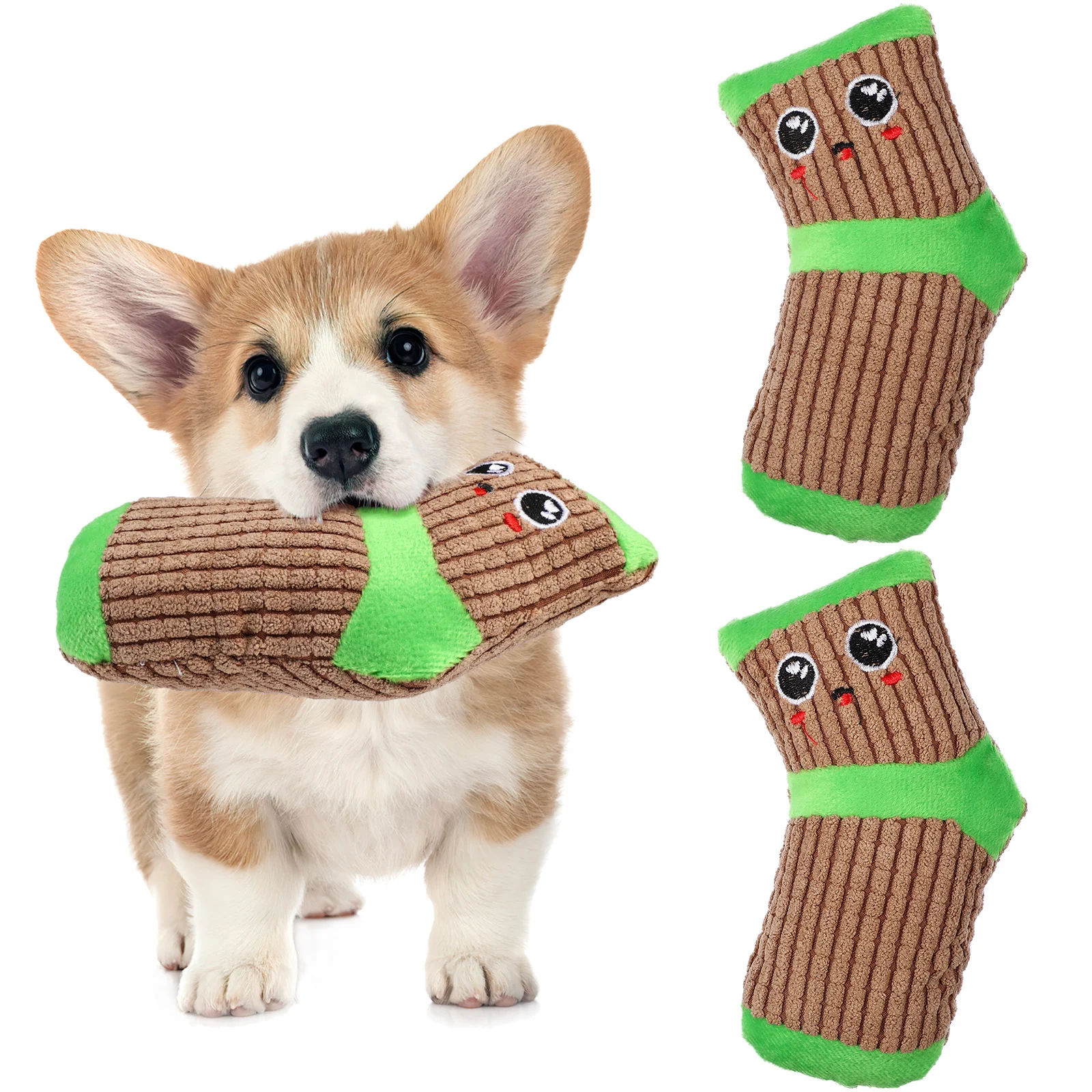 

2 Pcs Dog Squeaky Toys Plush Sock-shaped Dog Toys Chew Toys for Pets Puppies