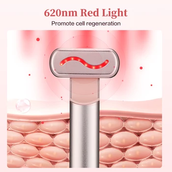 EMS Hot Compress Eye Massager Wand Smart Red LED Rejuvenation Eye Skin Tighten Anti Aging Eye Dark Circle Removal Beauty Machine 6