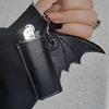 Bat crazy vegan vinyl faux leather black demon wing lighter case keychain 1