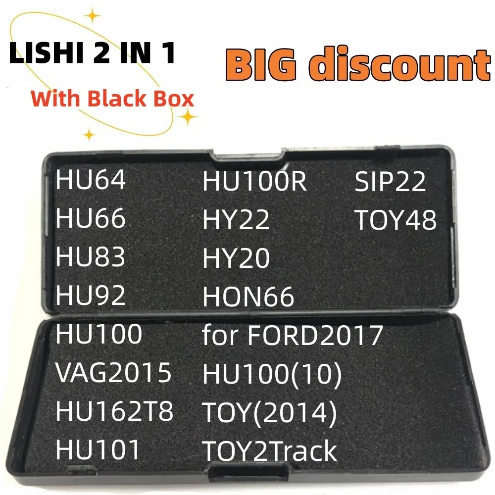 Lishi 2 in 1 HU64 HU66 HU83 HU92 HU100 VAG2015 HU101 HU100R HY20 HY22 SIP22 TOY2Track 장난감 (2014) TOY48 HON66 자물쇠공