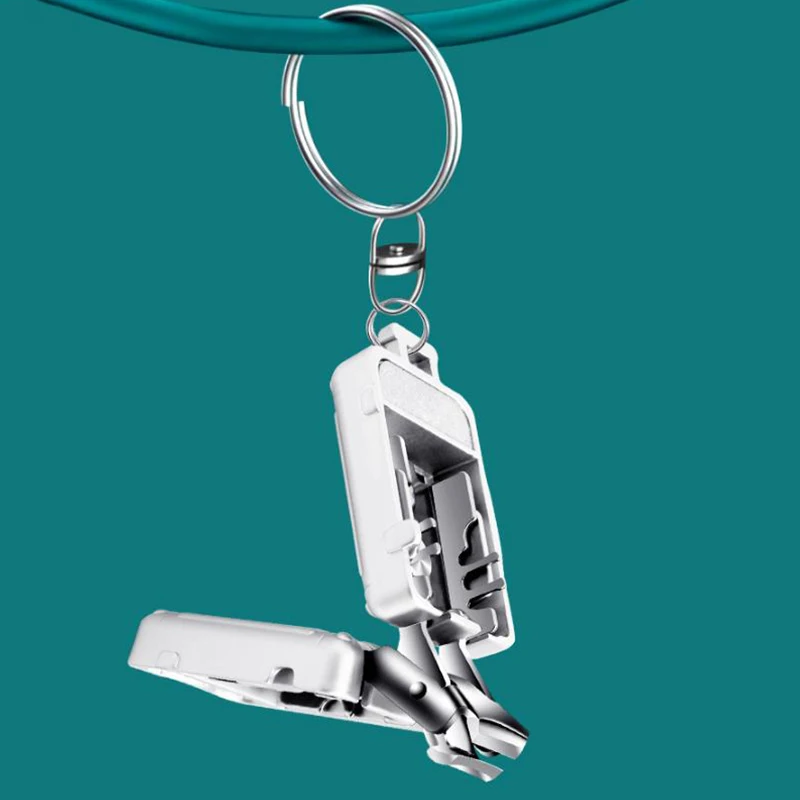 Luggage Keychain Foldable Nail Cutter Stainless Steel Nail Clippers Rotary Toenail Fingernail Manicure Trimmer