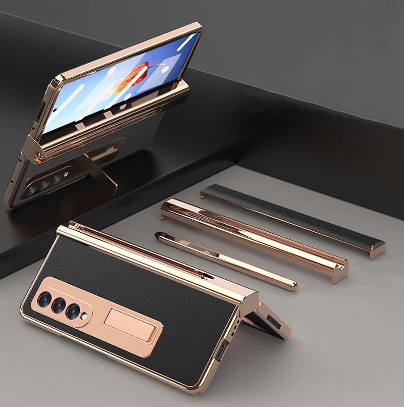 Samsung Galaxy Z Fold 5 Custodia Protettiva Per Samsung Galaxy Z Fold 5/Fold4/Fold3 Custodia In Pelle Di Lusso Per Galaxy Z Fold 5