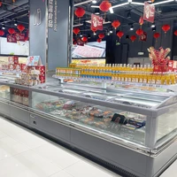 Congélateur d'équipement de réfrigération de supermarché avec éclairage LED, refroidissement par air et affichage à distance pour îlot de nourriture glacée 3