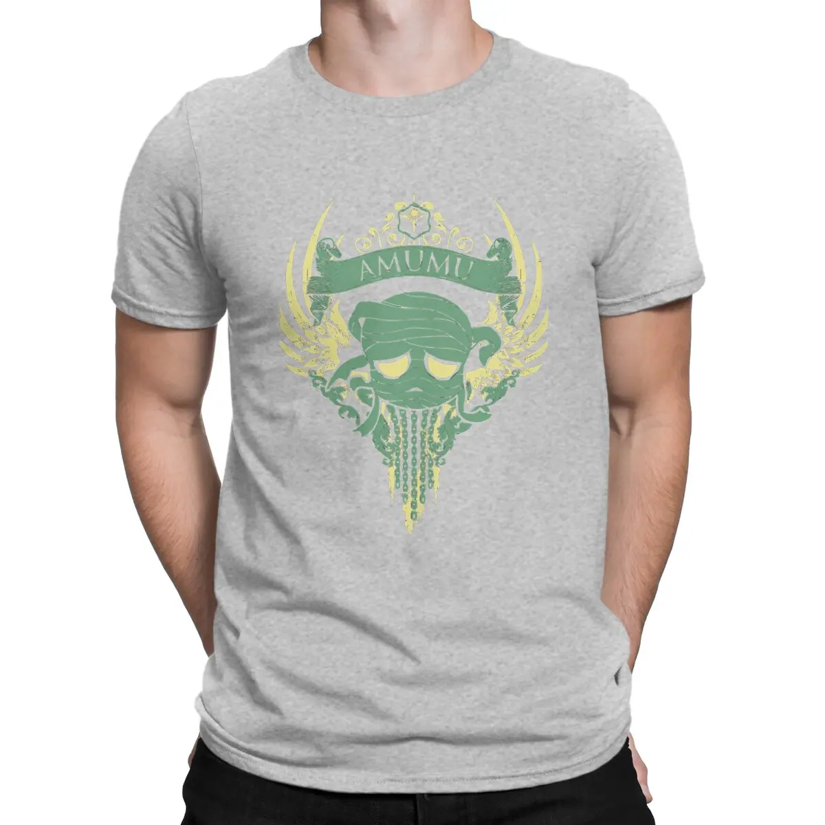 thumbnail image 1 of Camiseta AMUMU para hombre, de Arcane League of Legends, humor del juego LOL, manga corta, cuello redondo, algodón puro, ideal para regalar., 1 of 7