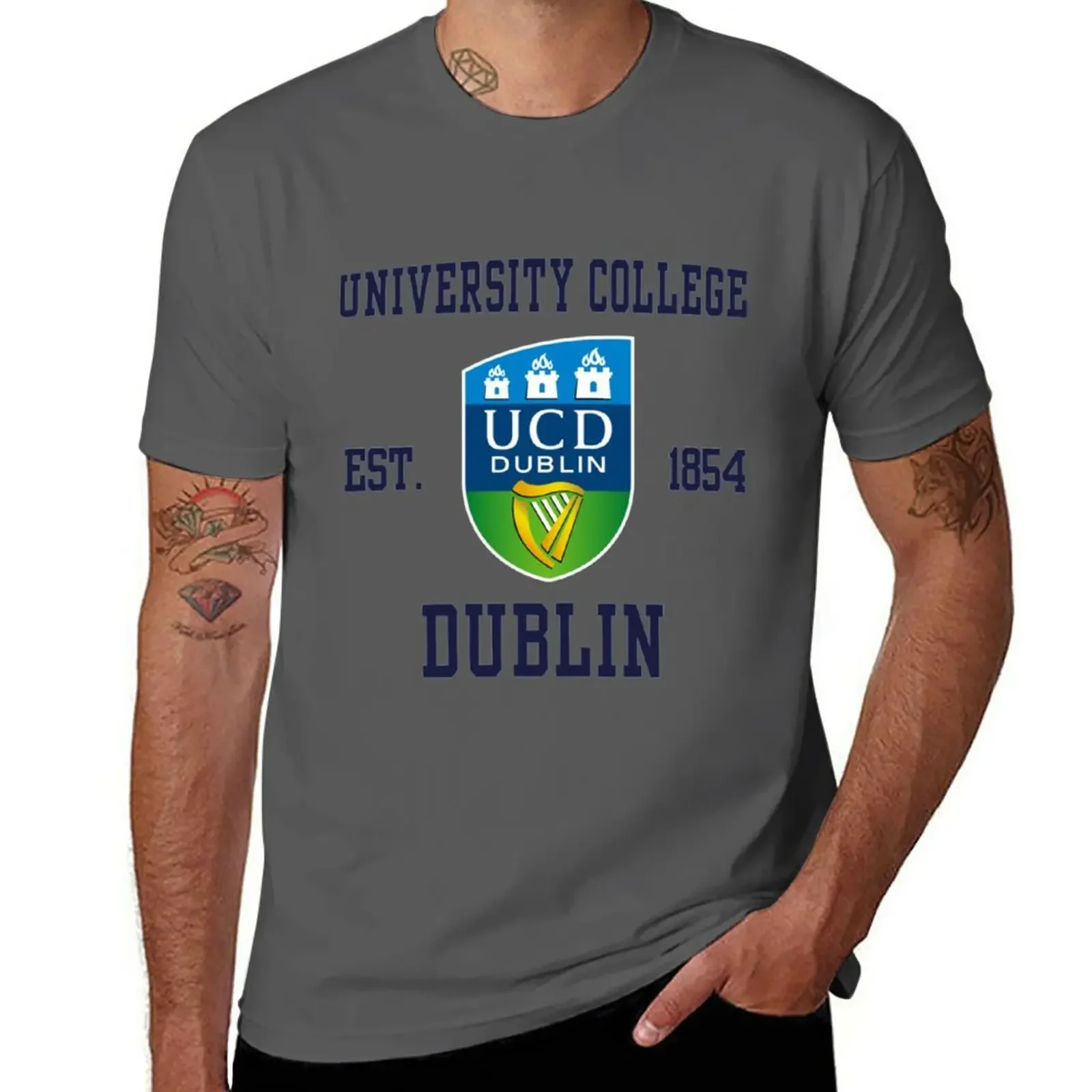 

University College Dublin T-Shirt Blouse summer clothes mens vintage t shirts