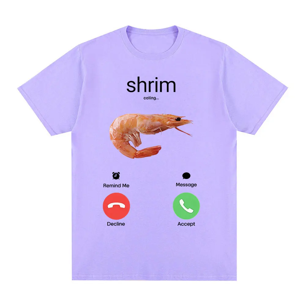 Shrim Is Calling Funny Shrimp Meme Graphic Tee - Unisex Harajuku Fashion Cotton Top