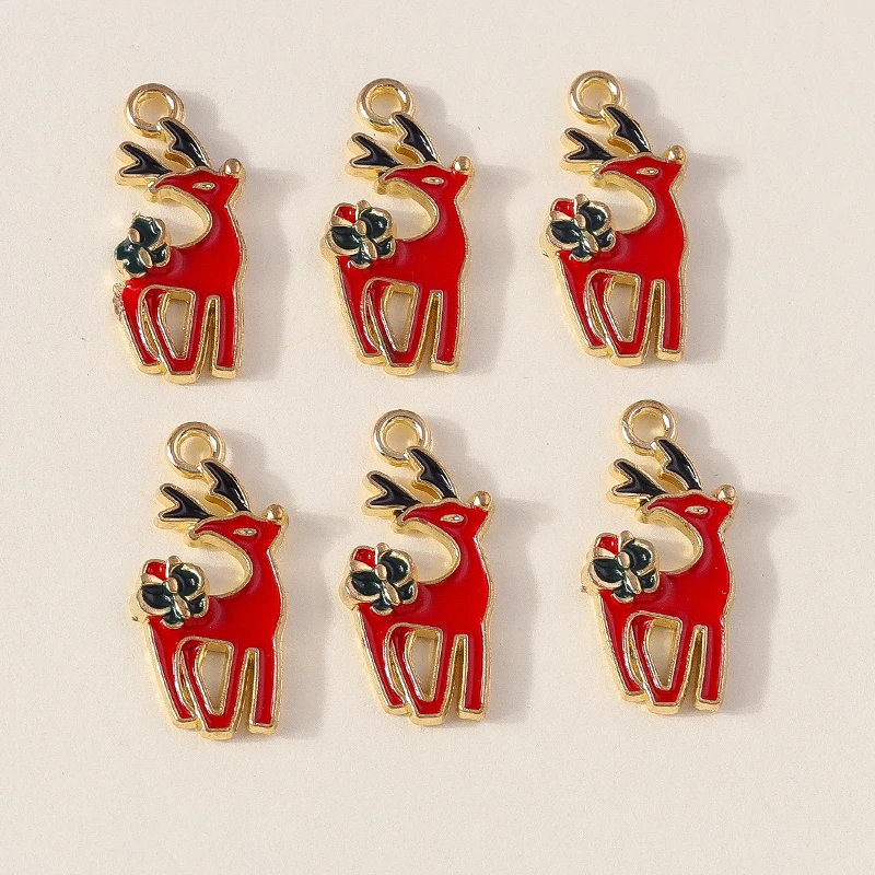 20 Stück Cartoon Emaille Tier Weihnachten Hirsch Charms Anhänger für Schmuckherstellung Halsketten Ohrringe Armbänder Zubehör DIY Geschenke – Detail 30