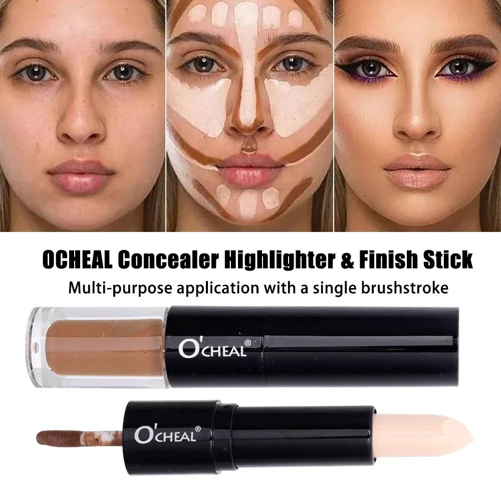 Double-end Face Highlighter Contour Stick Oil-control Waterproof Concealer Pencil Corrector Pen Long Lasting Makeup face highlighter,facial contour stick