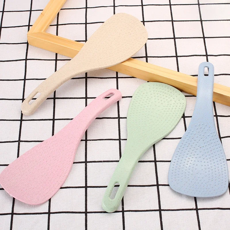 Plastic Rice Spoon Wheat straw Non-stick Kitchen Cooker Long Handle Spatula