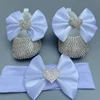 Dollbling Newborn Photography Baby Girl Royal Crown Personalized Gift Nursery Deco Bling Pink Rhinestone Shoes Headband Set 3