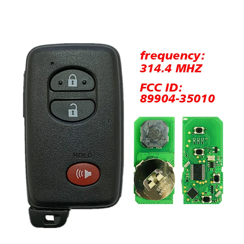 

CN007209 For Toyota Prius 4 Runner 2010+ Smart Key 3Buttons HYQ14ACX P1 98 4D-67 315MHz Light Gray 89904-35010 Keyless Go